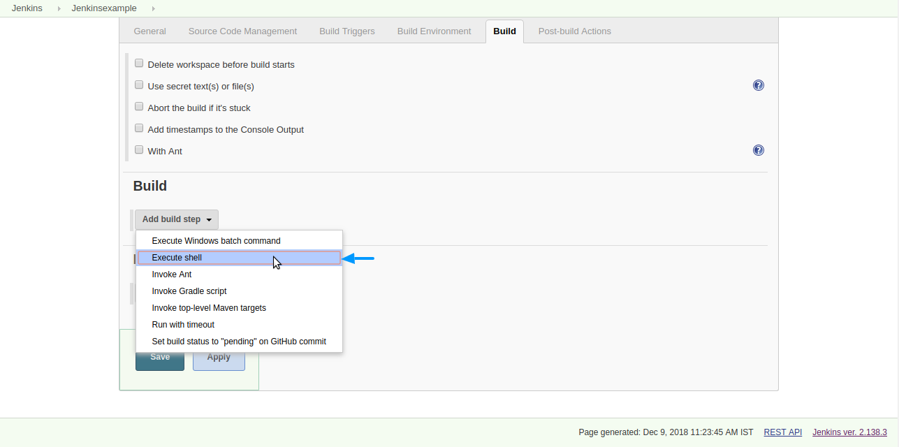 Jenkins - Adding Build steps
