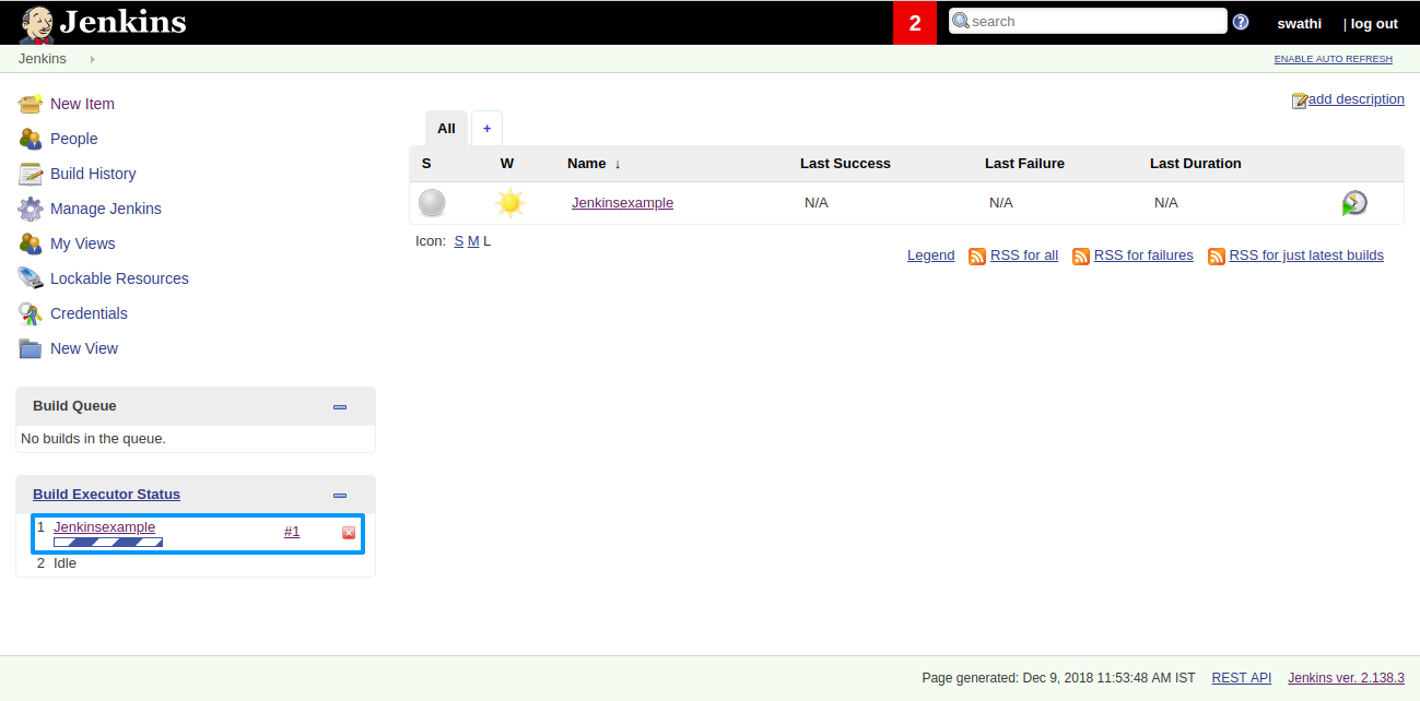 Jenkins - Build running
