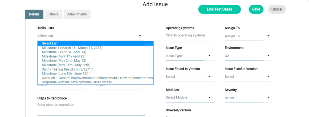 Issues in Trello - Step 1