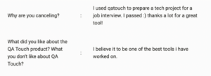 QA Job using QA Touch feedback