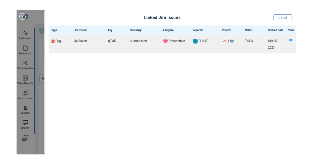 Linked JIRA Issue