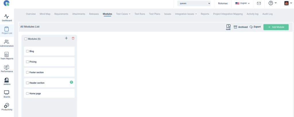 QA Touch Module 