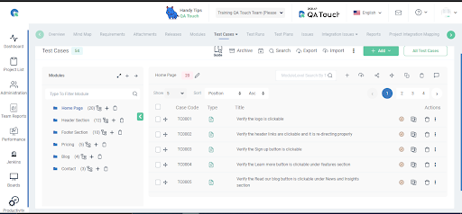 QA Touch New Updates