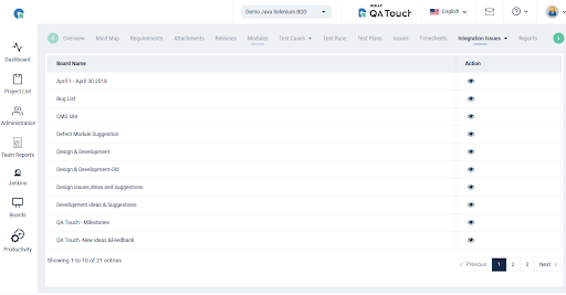 Trello board menu