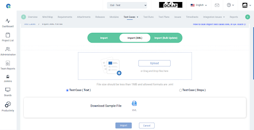 TestLink to QA Touch