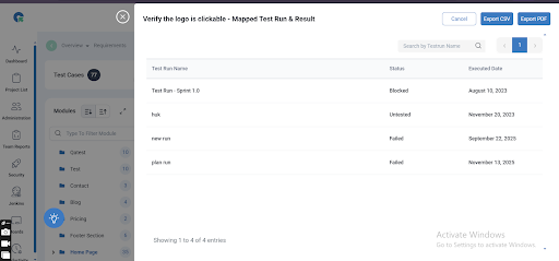 Mapped-Test-Run-Results