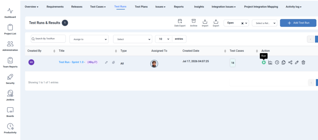 Linear Integration in QA Touch-12