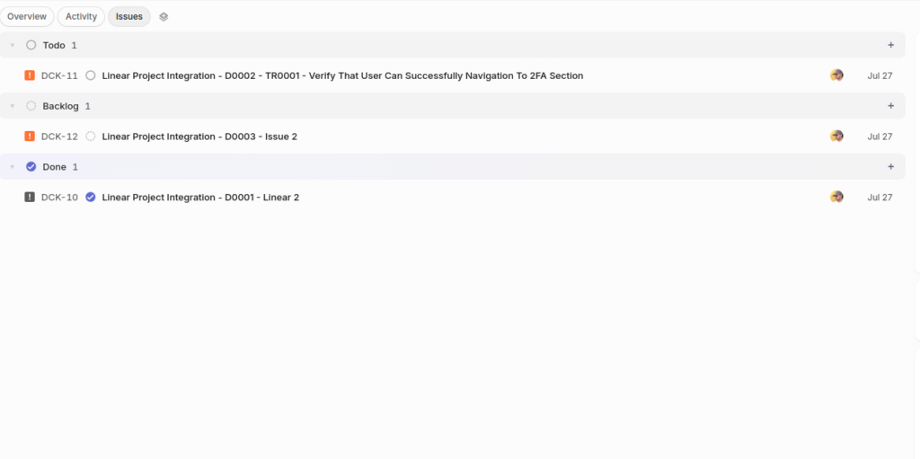 Linear Integration in QA Touch-16
