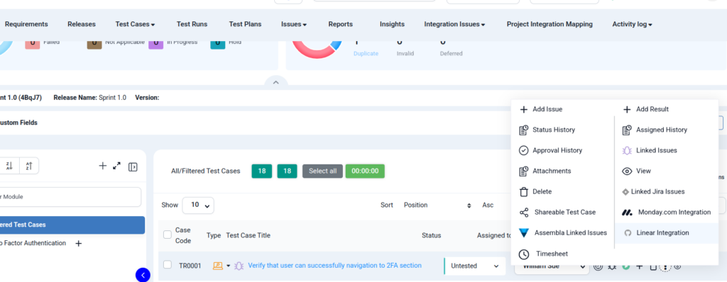 Linear Integration in QA Touch-17