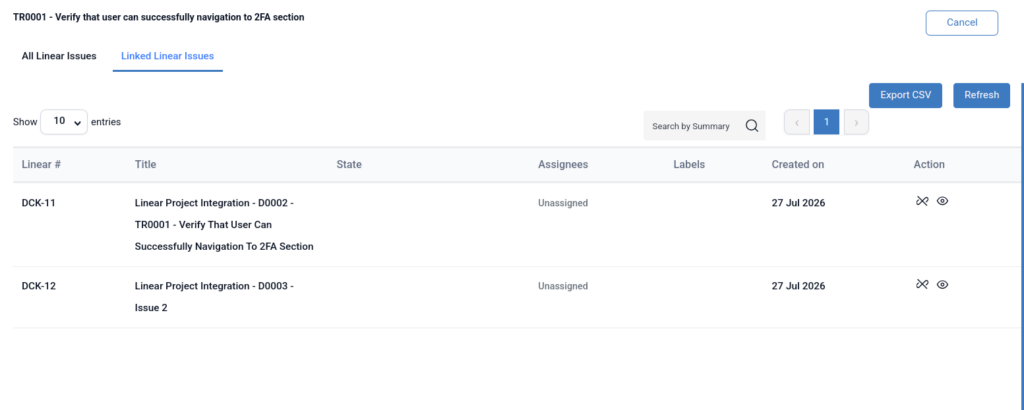 Linear Integration in QA Touch-19