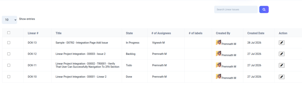 Linear Integration in QA Touch-22
