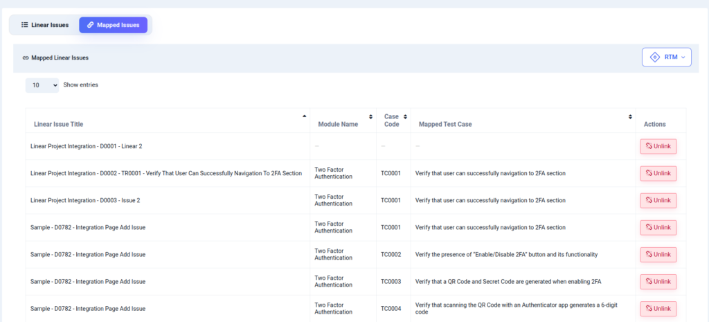 Linear Integration in QA Touch-24